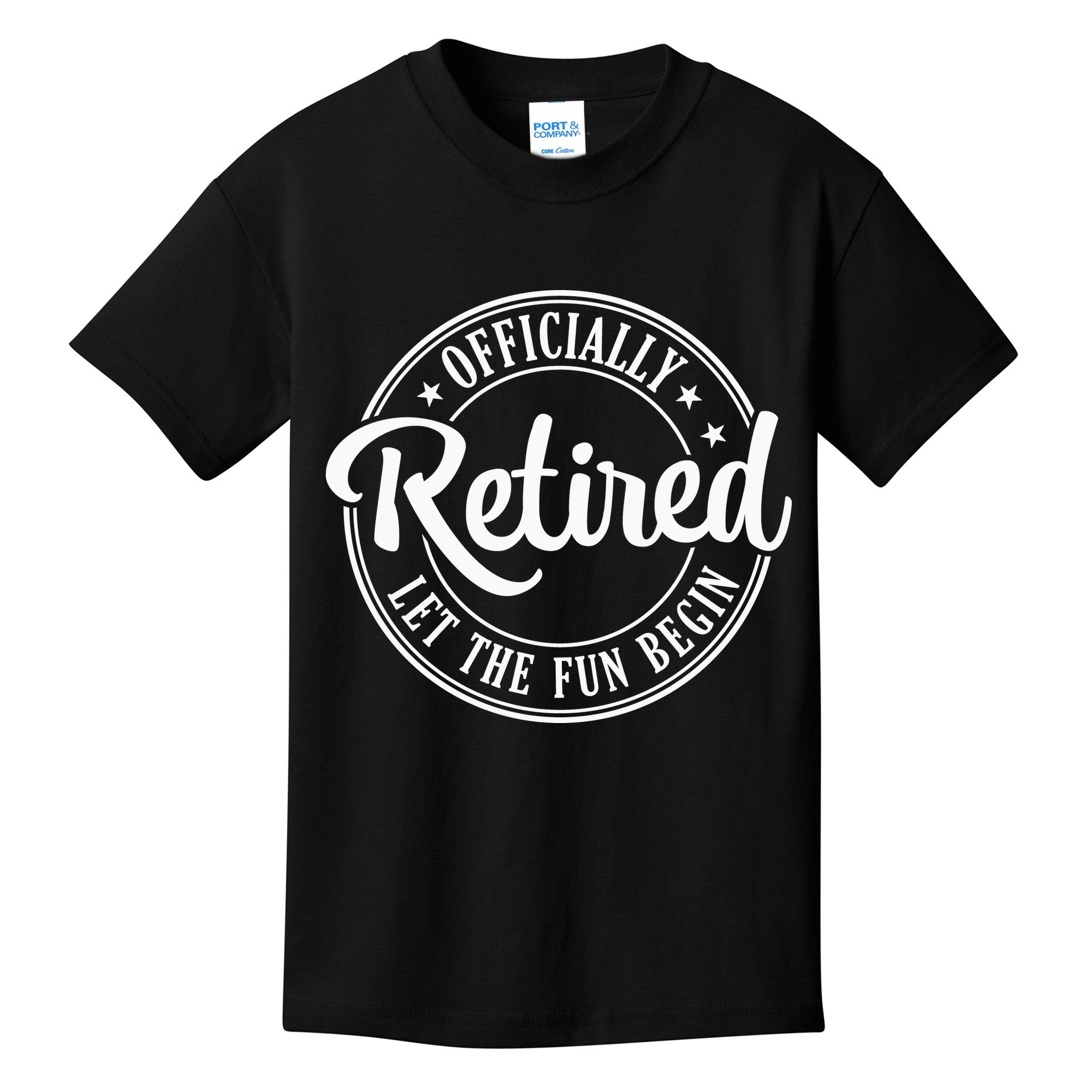 Officially Retired Let The Fun Begin Kids T-Shirt