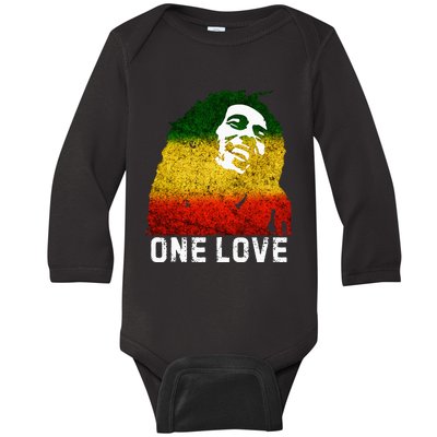 One Reggae Love Reggae Music Rastafarian Jamaica Rock Roots Baby Long Sleeve Bodysuit