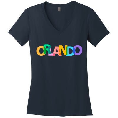 Orlando Colorful Women's V-Neck T-Shirt