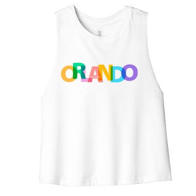 Orlando Colorful Women's Racerback Cropped Tank