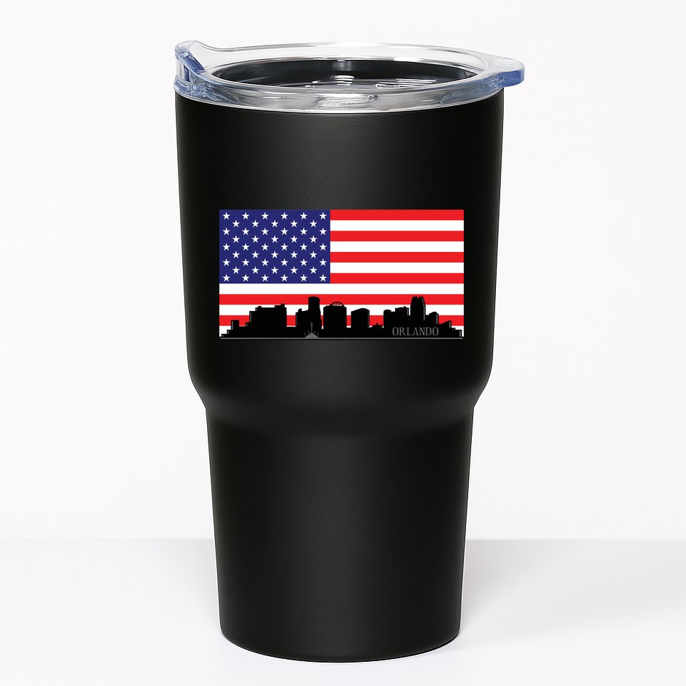 Orlando Florida American Flag Tumbler