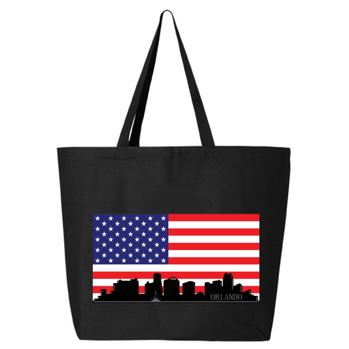 Orlando Florida American Flag 25L Jumbo Tote