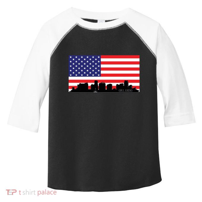 Orlando Florida American Flag Toddler Fine Jersey T-Shirt