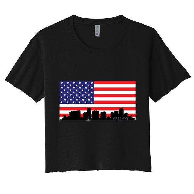 Orlando Florida American Flag Crop Top