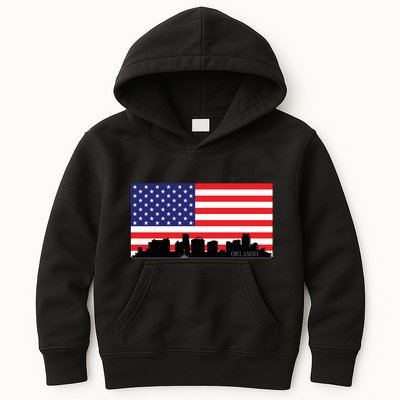 Orlando Florida American Flag Kids Hoodie