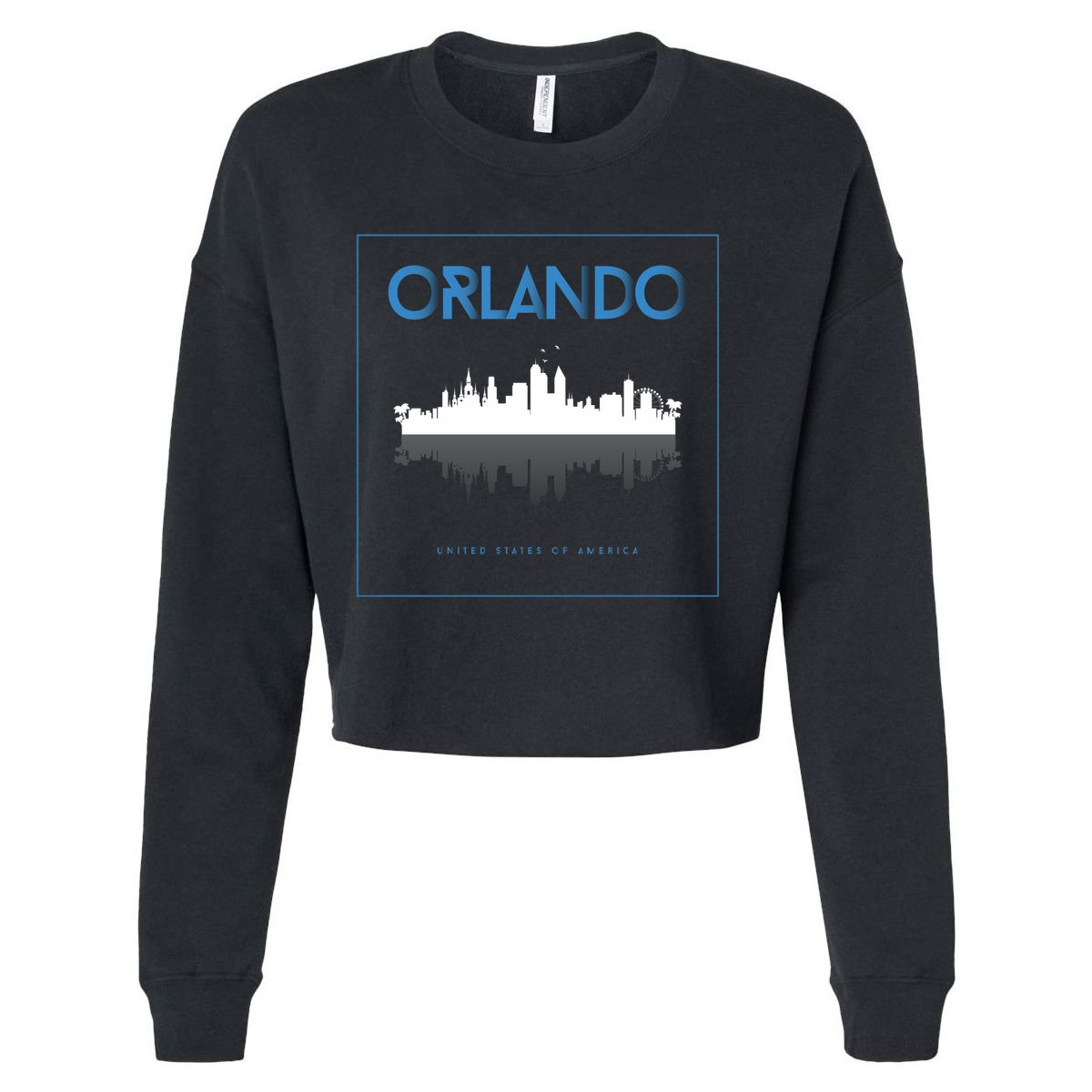 Orlando Florida City Skyline Cropped Pullover Crew