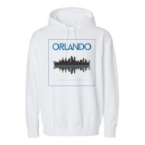 Orlando Florida City Skyline Garment-Dyed Fleece Hoodie