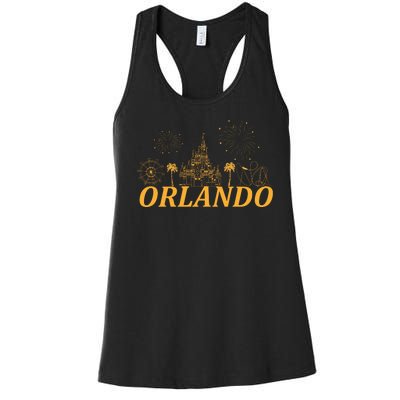 Orlando Florida Gold Logo Women's Racerback Tank