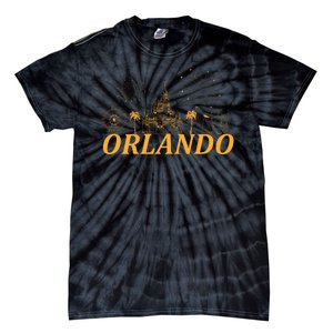 Orlando Florida Gold Logo Tie-Dye T-Shirt