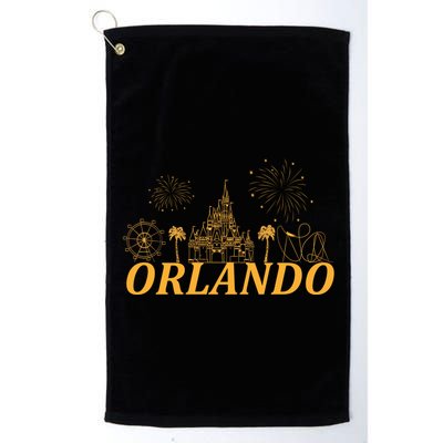 Orlando Florida Gold Logo Golf Towel