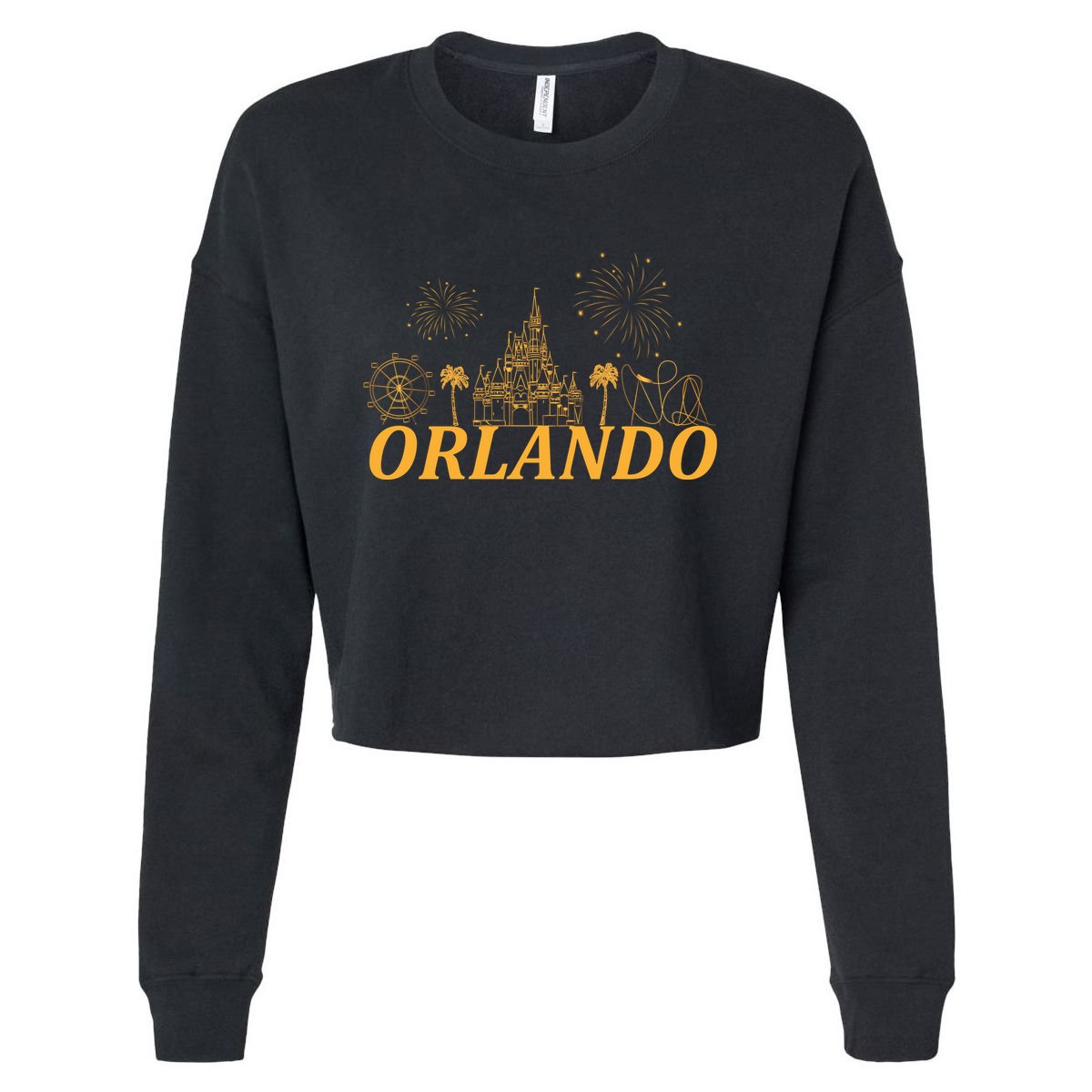 Orlando Florida Gold Logo Cropped Pullover Crew