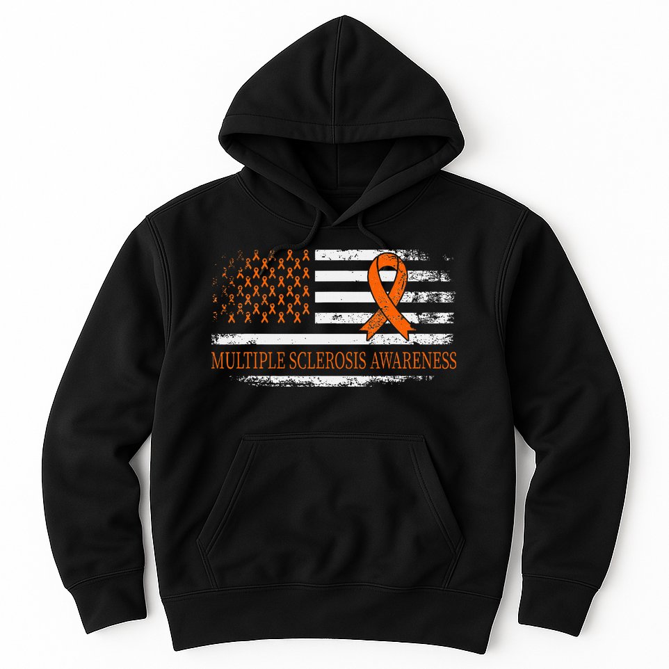 Orange Ribbon Ms Multible Sclerosis Awareness Hoodie