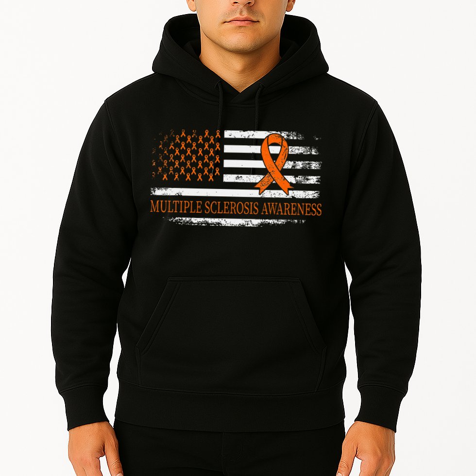 Orange Ribbon Ms Multible Sclerosis Awareness Hoodie