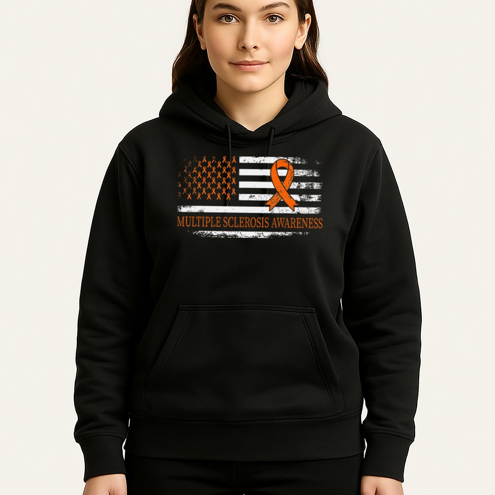 Orange Ribbon Ms Multible Sclerosis Awareness Hoodie