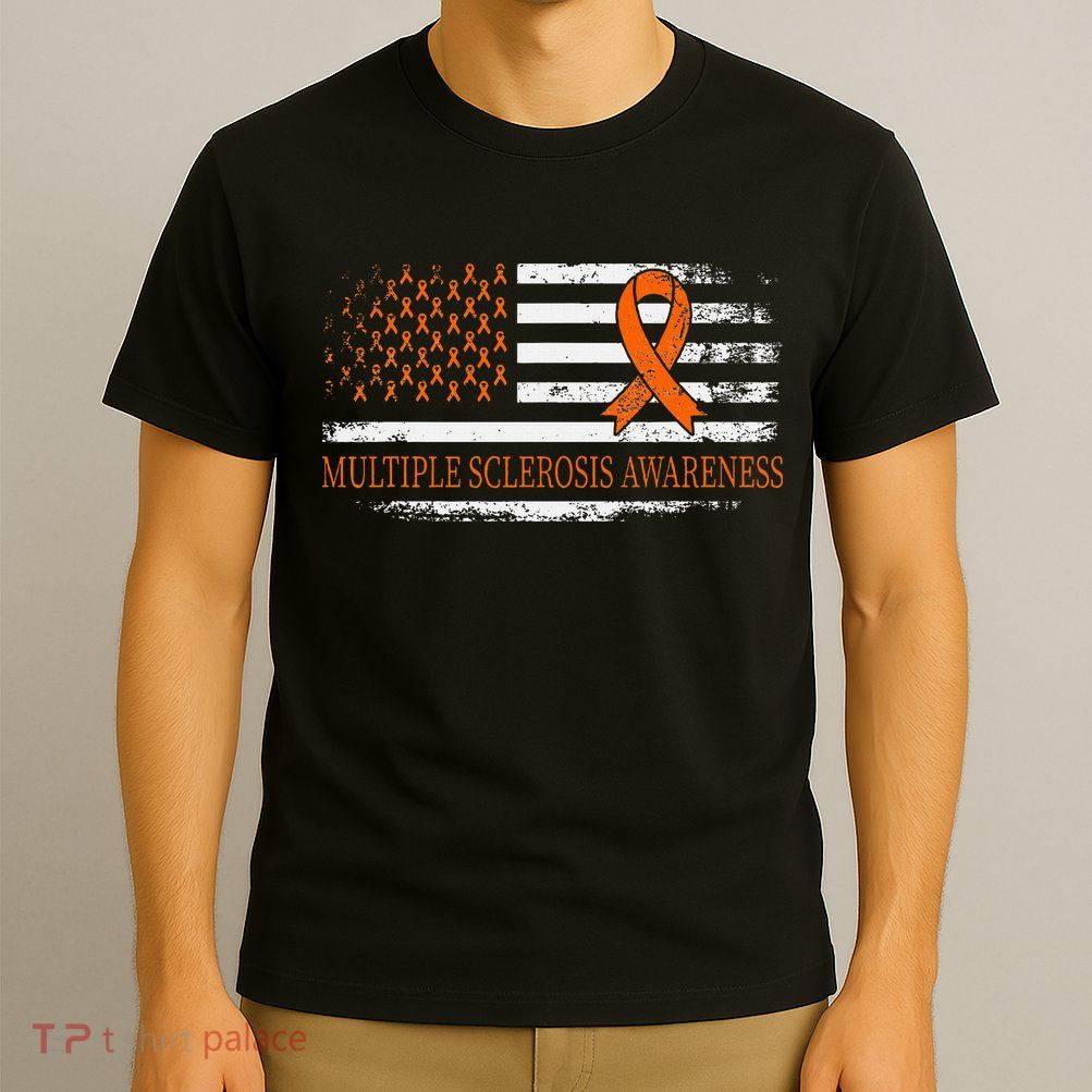 Orange Ribbon Ms Multible Sclerosis Awareness T-Shirt