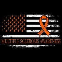 Orange Ribbon Ms Multible Sclerosis Awareness Flat Bill Trucker Hat