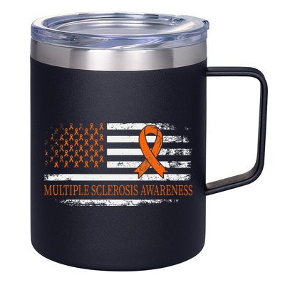 Orange Ribbon Ms Multible Sclerosis Awareness 12oz Stainless Steel Coffee Mug