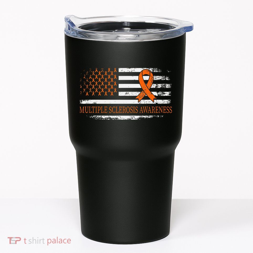 Orange Ribbon Ms Multible Sclerosis Awareness Tumbler