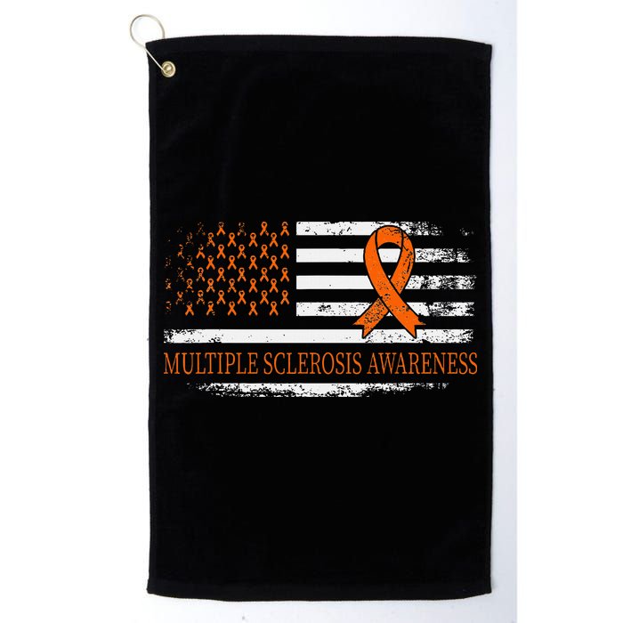 Orange Ribbon Ms Multible Sclerosis Awareness Golf Towel
