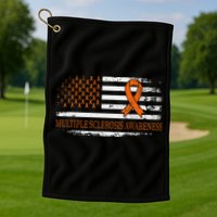 Orange Ribbon Ms Multible Sclerosis Awareness Golf Towel