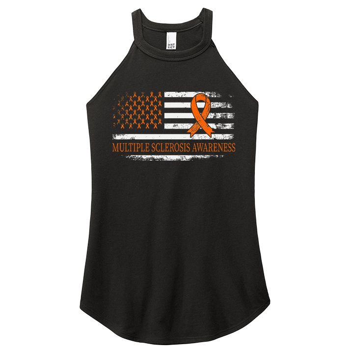 Orange Ribbon Ms Multible Sclerosis Awareness Women's Perfect Tri Rocker Tank