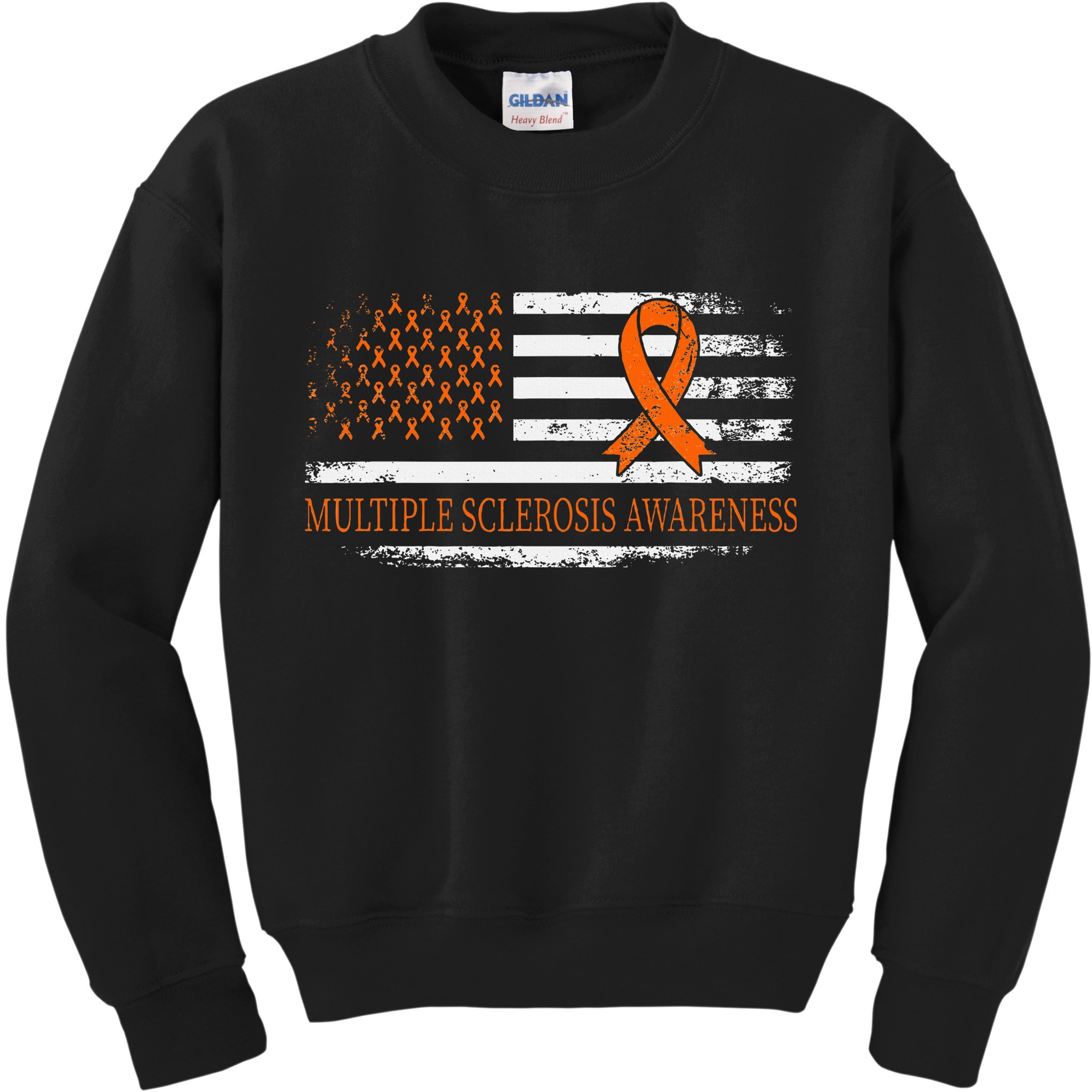 Orange Ribbon Ms Multible Sclerosis Awareness Kids Sweatshirt