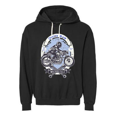 Oyster Run Motorcycle Rally Anacortes Washington Garment-Dyed Fleece Hoodie