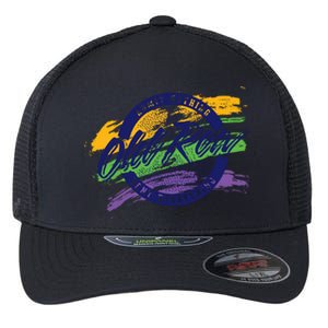 Old Row Mardi Gras Circle Logo Great Gift Flexfit Unipanel Trucker Cap