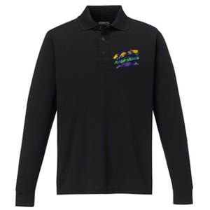 Old Row Mardi Gras Circle Logo Great Gift Performance Long Sleeve Polo