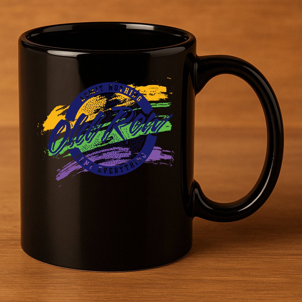 Old Row Mardi Gras Circle Logo Great Gift 11oz C Handle Ceramic Mug