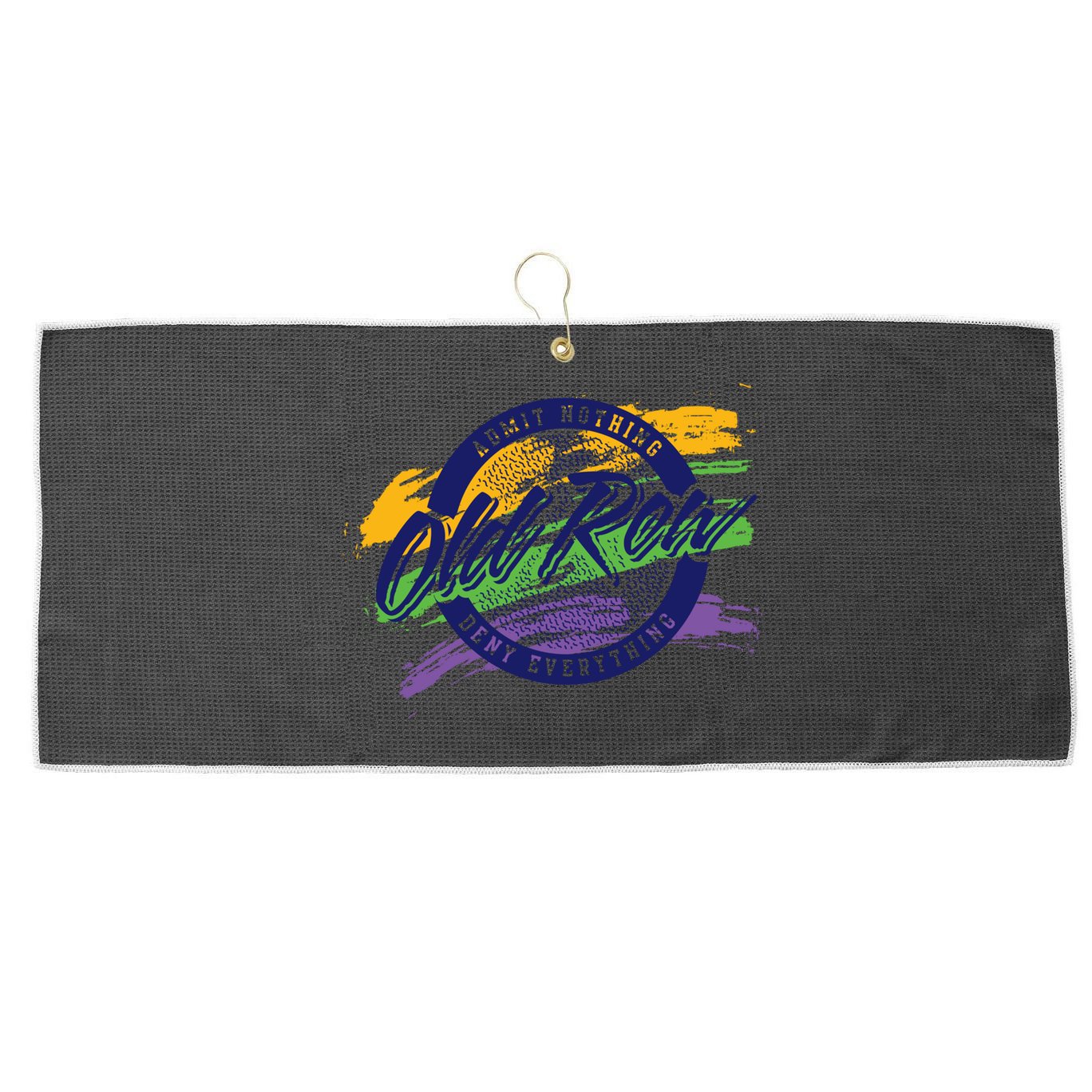 Old Row Mardi Gras Circle Logo Great Gift Large Microfiber Waffle Golf Towel