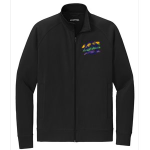 Old Row Mardi Gras Circle Logo Great Gift Stretch Full-Zip Cadet Jacket