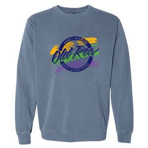 Old Row Mardi Gras Circle Logo Great Gift Garment-Dyed Sweatshirt