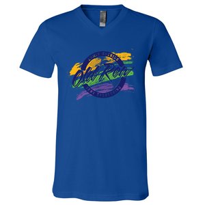 Old Row Mardi Gras Circle Logo Great Gift V-Neck T-Shirt