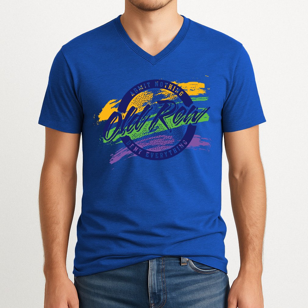 Old Row Mardi Gras Circle Logo Great Gift V-Neck T-Shirt