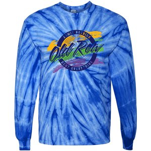 Old Row Mardi Gras Circle Logo Great Gift Tie-Dye Long Sleeve Shirt