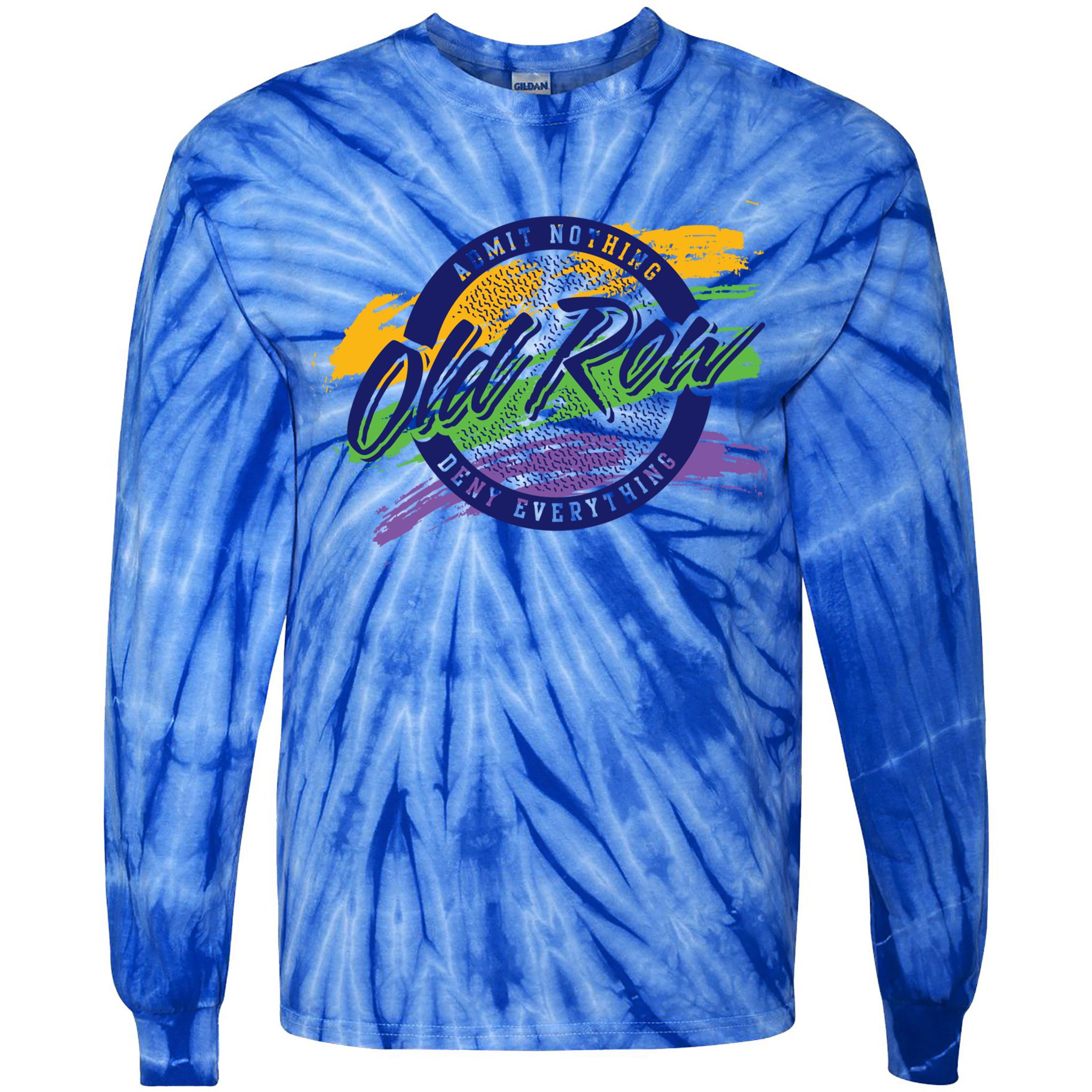Old Row Mardi Gras Circle Logo Great Gift Tie-Dye Long Sleeve Shirt