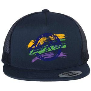 Old Row Mardi Gras Circle Logo Great Gift Flat Bill Trucker Hat