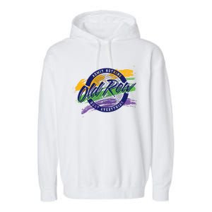 Old Row Mardi Gras Circle Logo Great Gift Garment-Dyed Fleece Hoodie