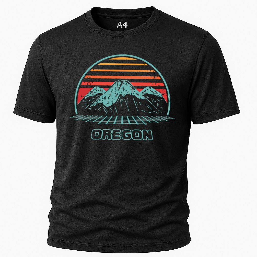 Oregon Retro Mountain Hiking 80s Style Cooling Performance Crew T-Shirt