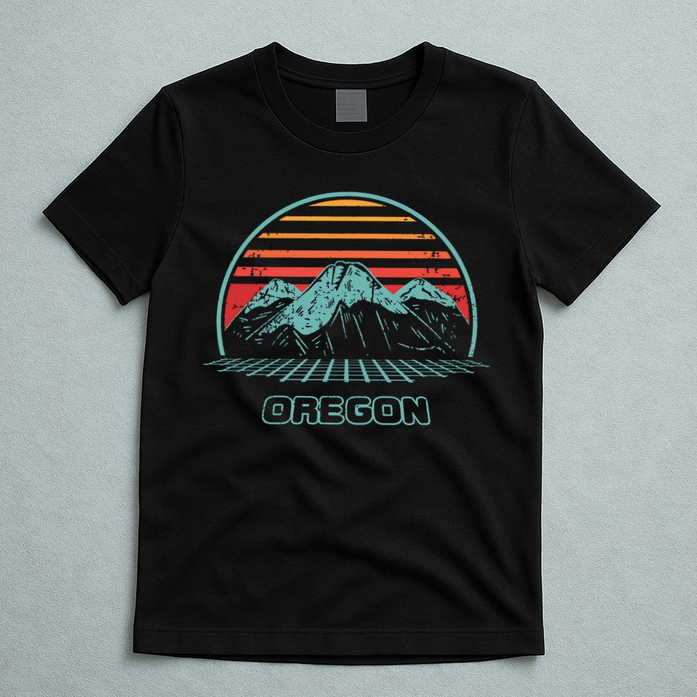 Oregon Retro Mountain Hiking 80s Style T-Shirt
