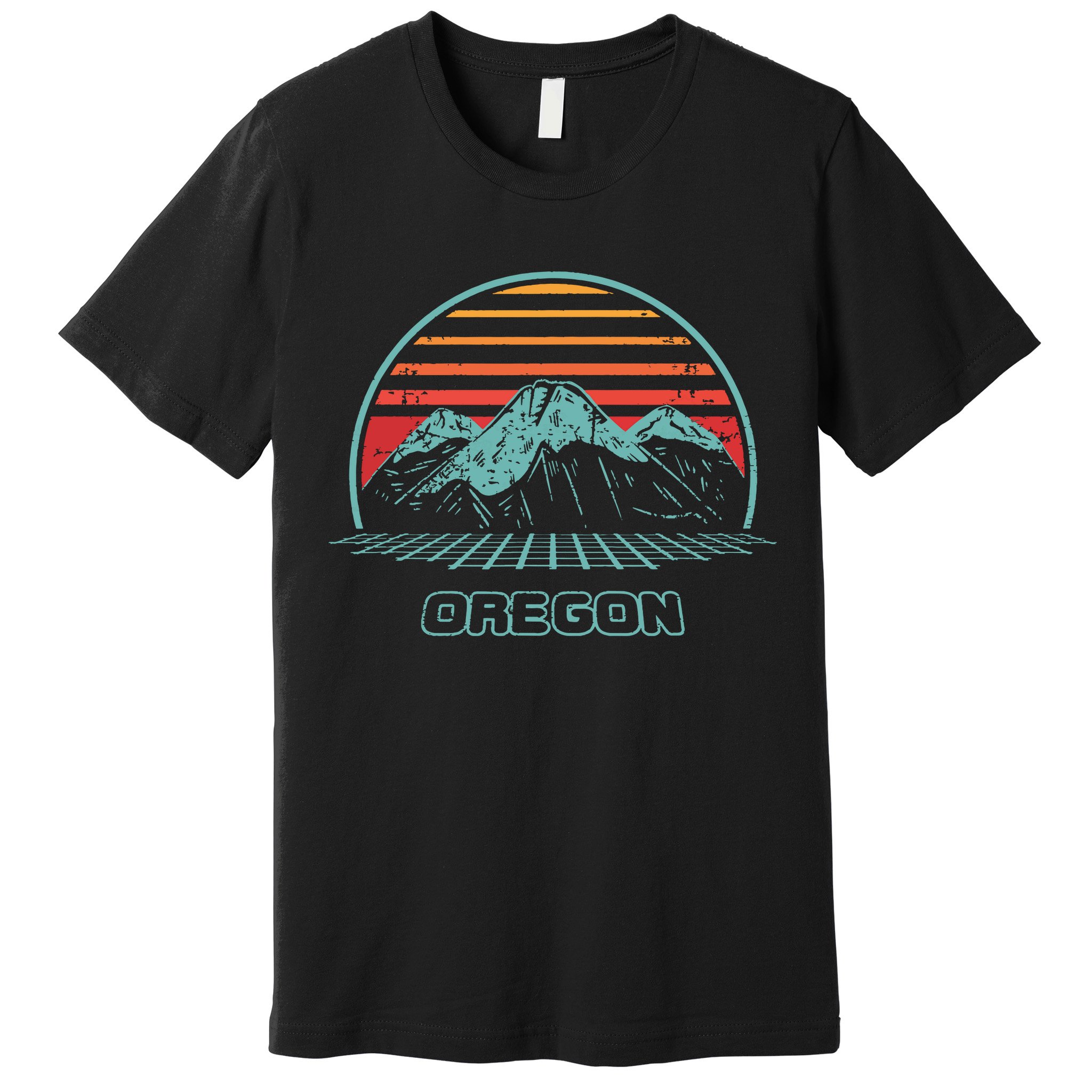Oregon Retro Mountain Hiking 80s Style Premium T-Shirt