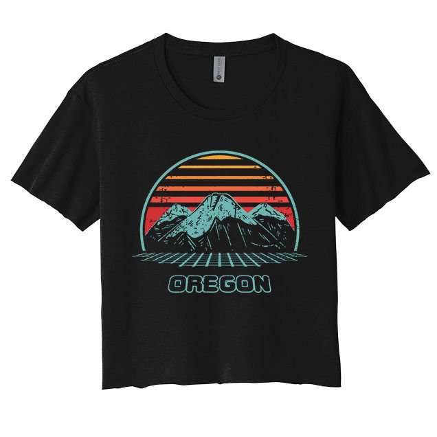 Oregon Retro Mountain Hiking 80s Style Women's Crop Top Tee