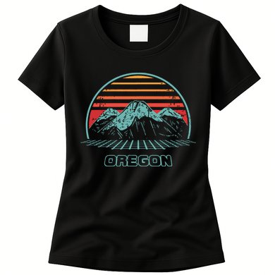 Oregon Retro Mountain Hiking 80s Style Womens T-Shirt