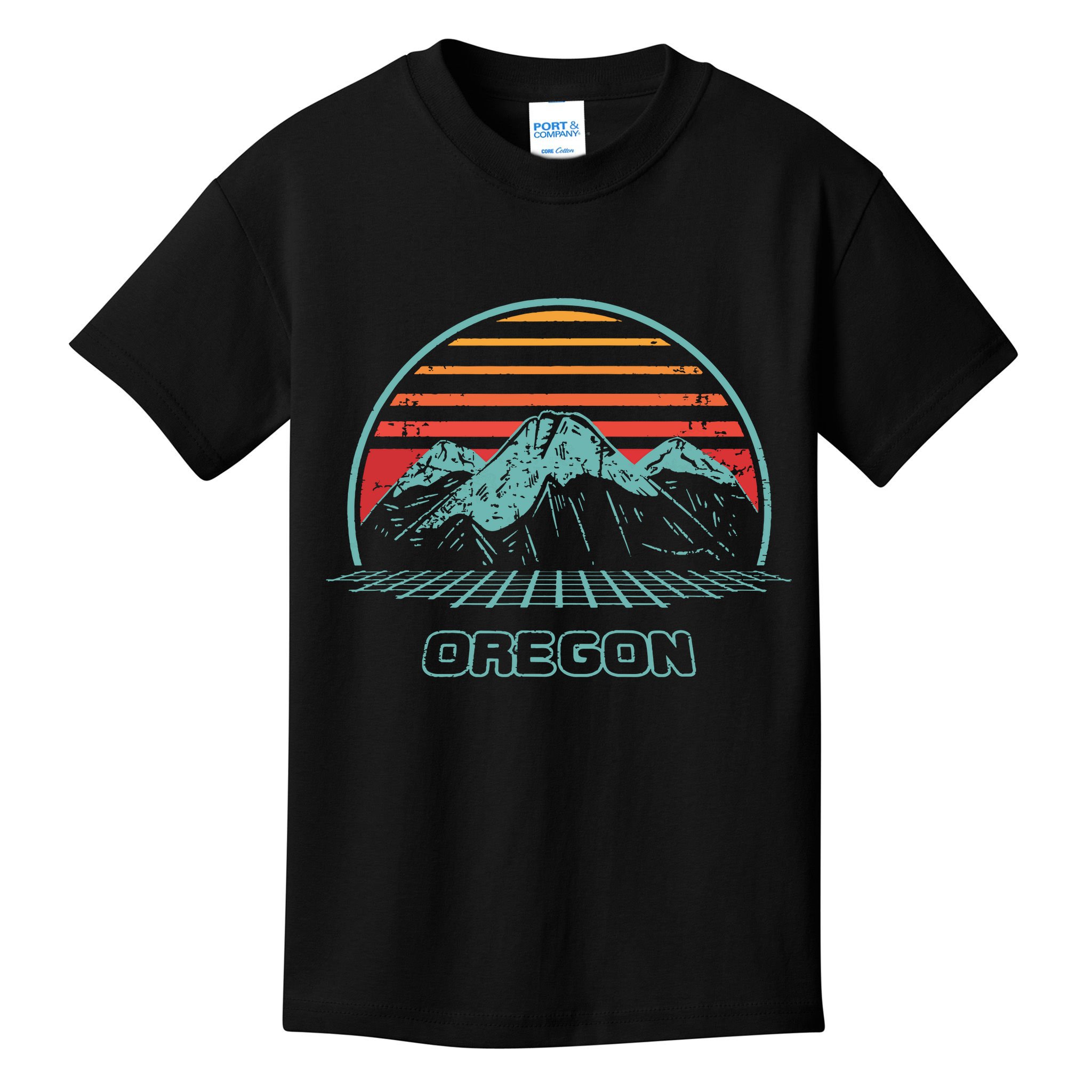 Oregon Retro Mountain Hiking 80s Style Kids T-Shirt