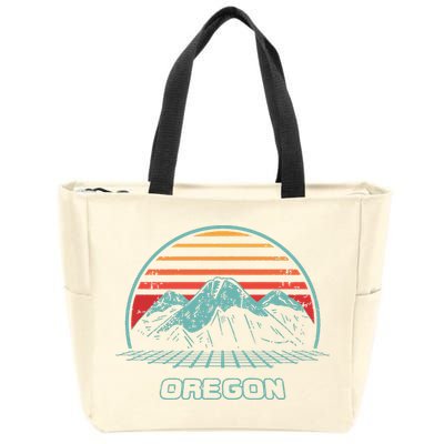 Oregon Retro Mountain Hiking 80s Style Zip Tote Bag
