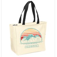 Oregon Retro Mountain Hiking 80s Style Zip Tote Bag