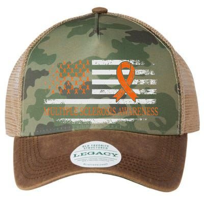 Orange Ribbon Ms Multible Sclerosis Awareness Legacy Tie Dye Trucker Hat
