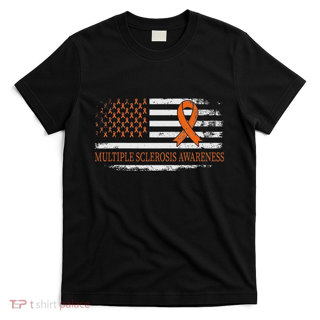 Orange Ribbon Ms Multible Sclerosis Awareness T-Shirt