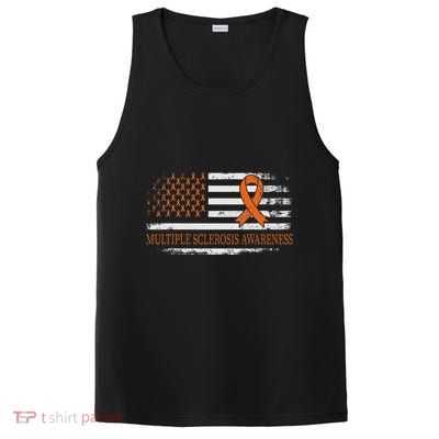 Orange Ribbon Ms Multible Sclerosis Awareness PosiCharge Competitor Tank